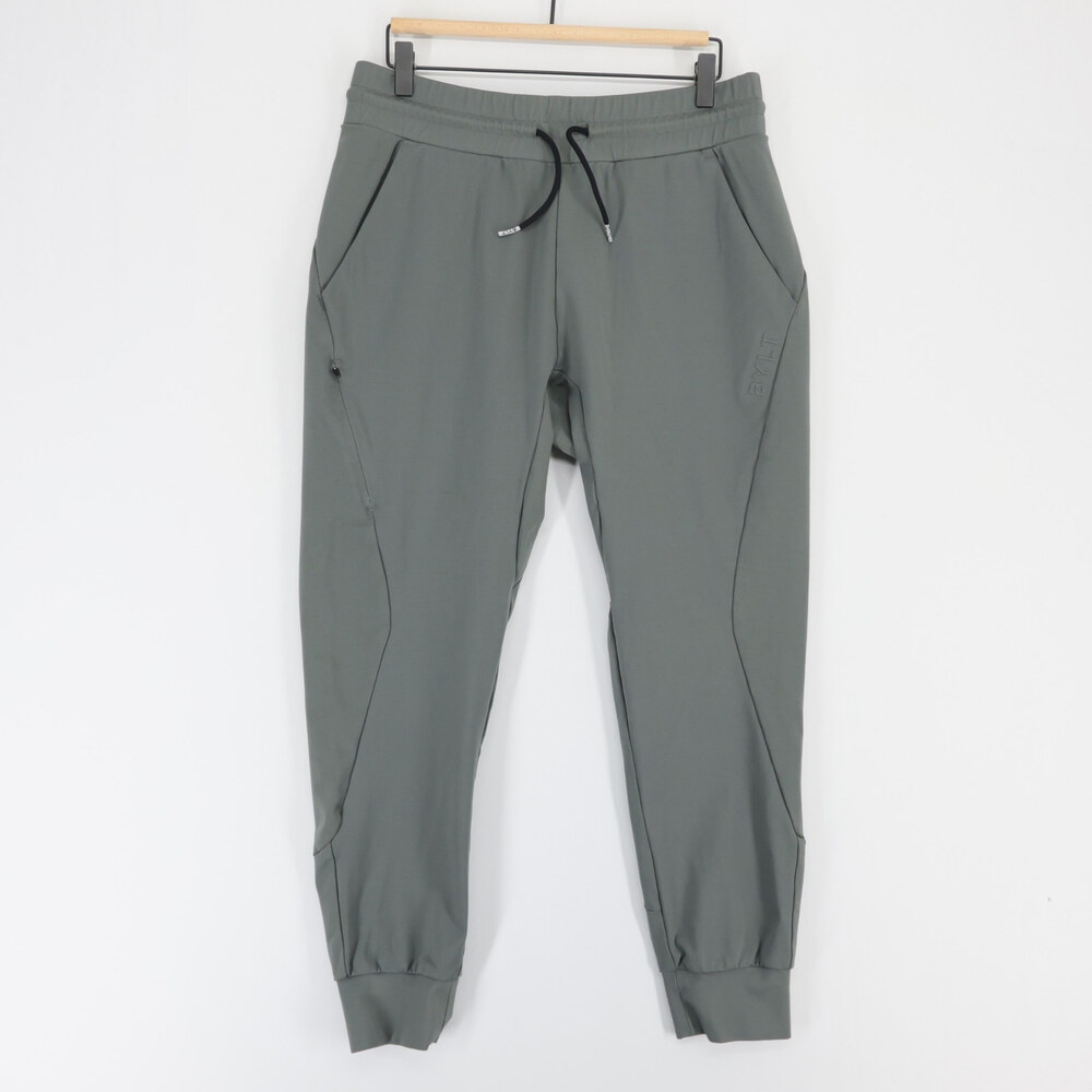 BYLT Active Jogger Pants Mens M Gray Elite Drawstring Stretch Pocket Running
